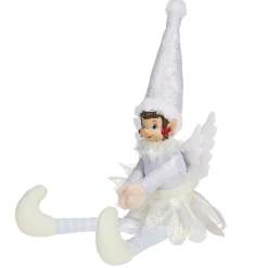 Lutin farceur fée blanche H38 cm