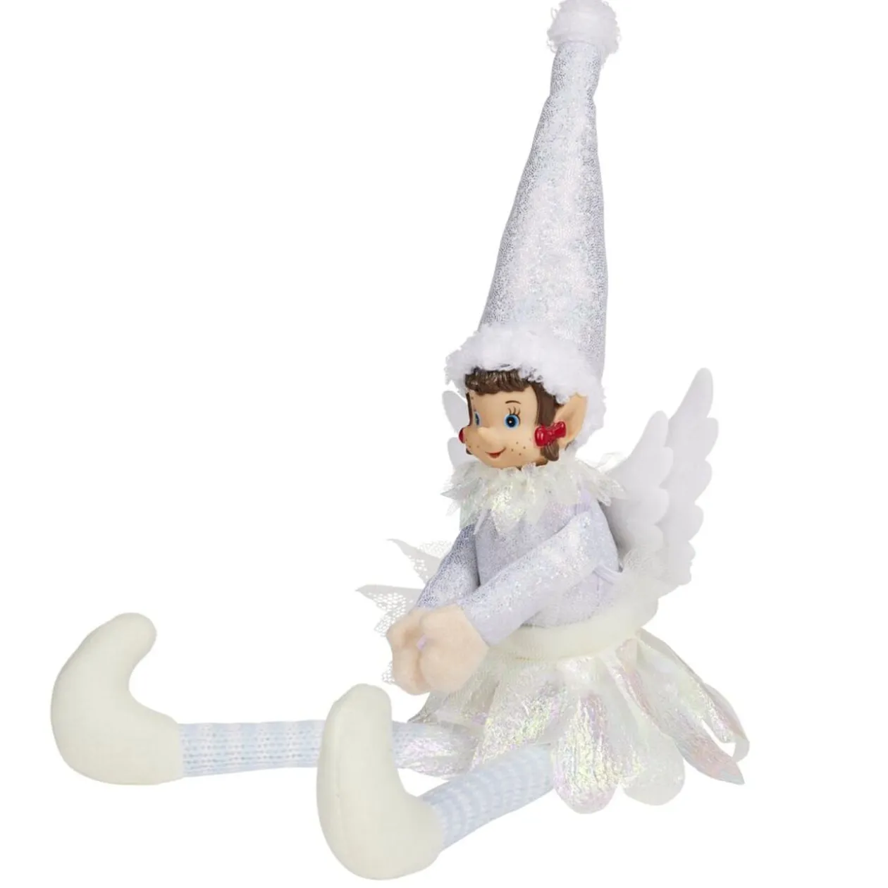Lutin farceur fée blanche H38 cm