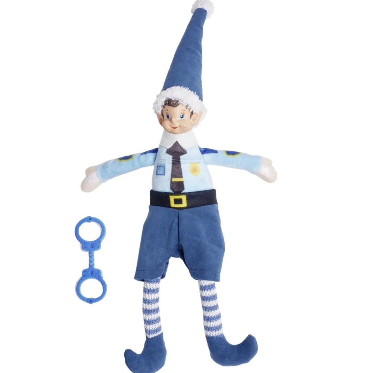 Lutin farceur policier avec menottes bleu H36cm < Gifi Outlet