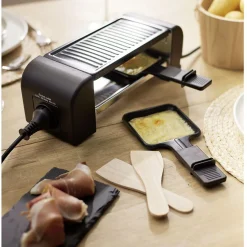 Machine à raclette Duo connectable noire 2 poêlons 450W