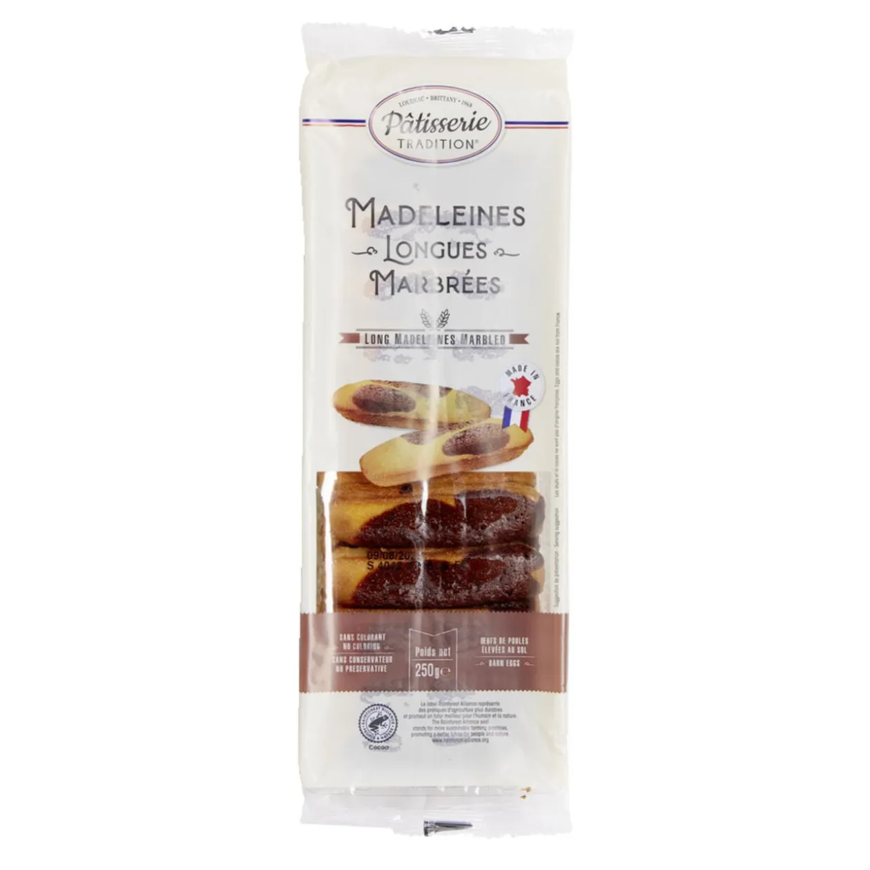 Madeleines longues marbrées 250gr
