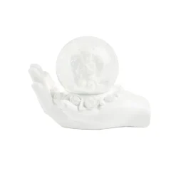 Main polyrésine blanche avec boule de neige ange à poser Ø6,5cm < Gifi Best