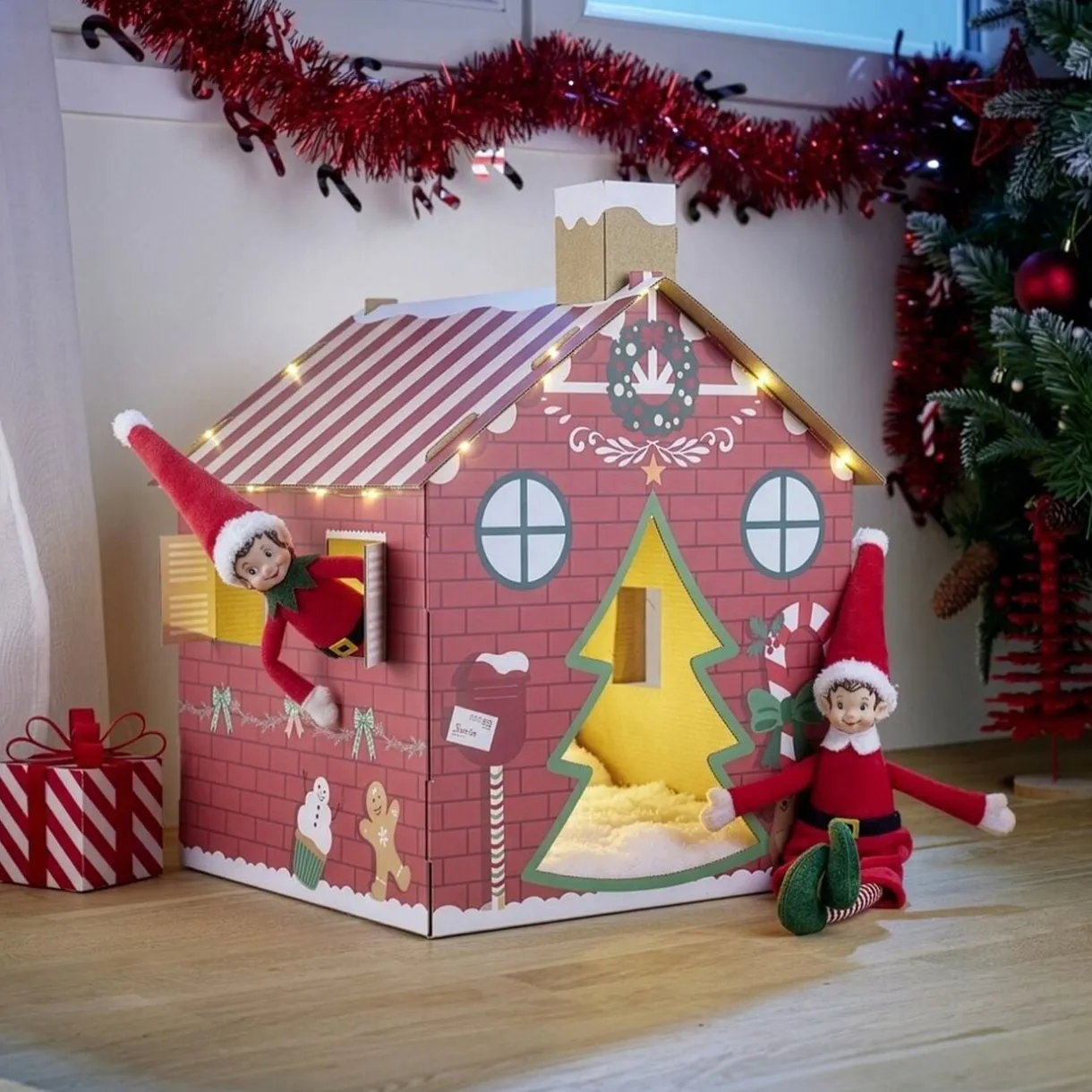 Maison de lutin farceur en carton H32x33x39cm rouge < Gifi Hot