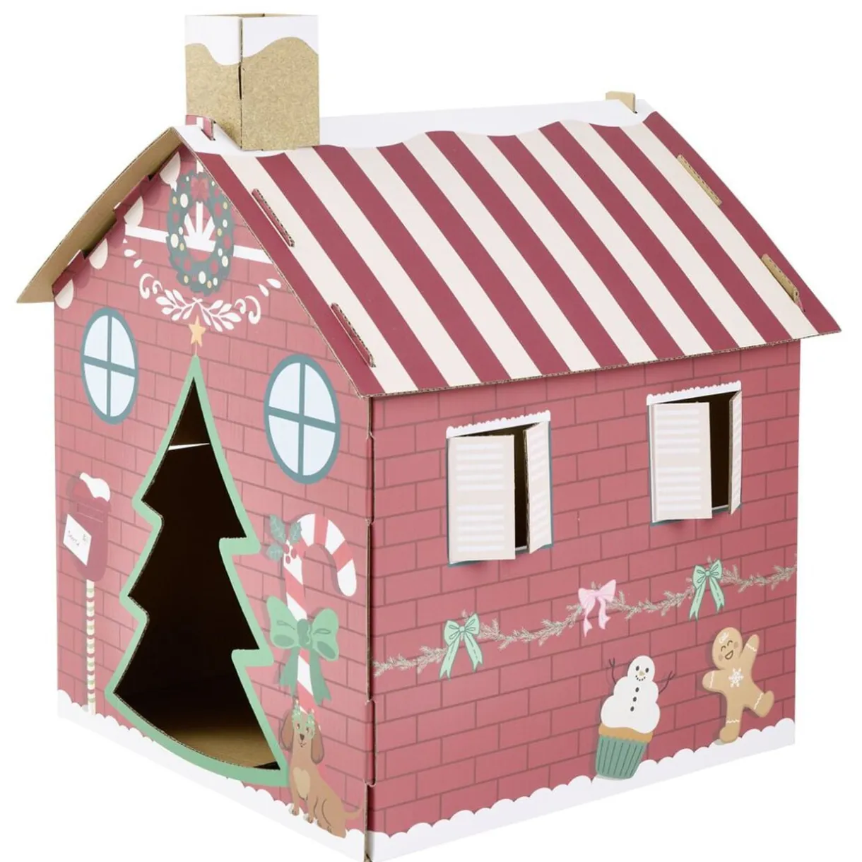 Maison de lutin farceur en carton H32x33x39cm rouge < Gifi Hot