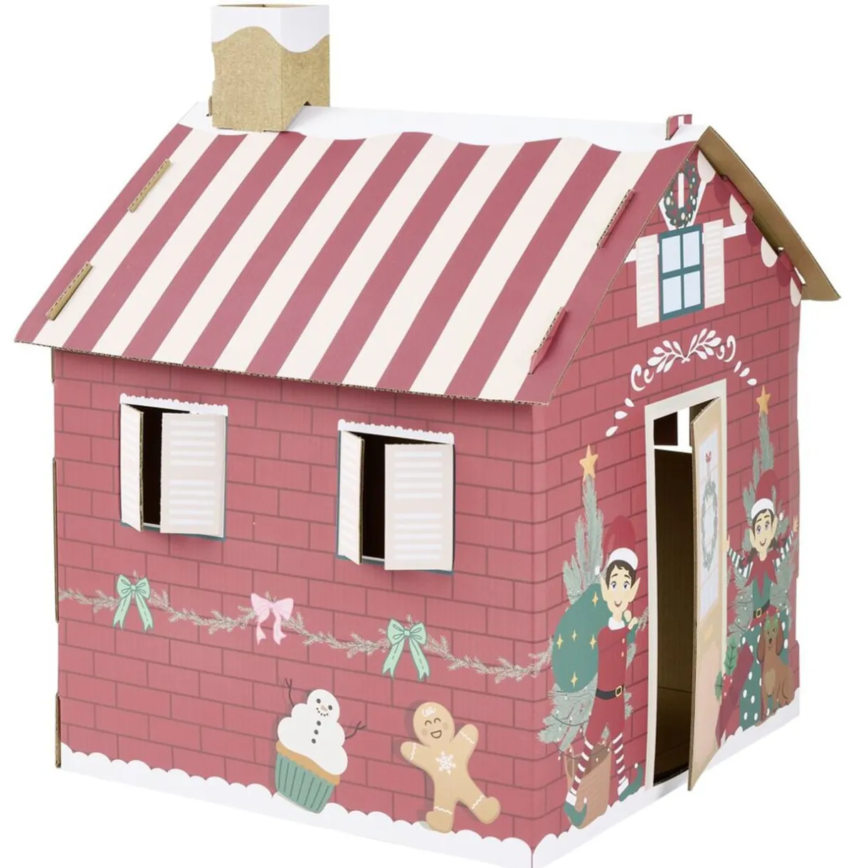 Maison de lutin farceur en carton H32x33x39cm rouge < Gifi Hot
