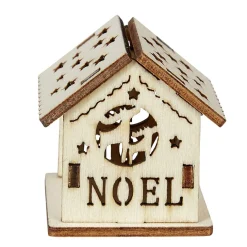 Maison de Noël ajourée motif et inscription à décorer en bois x2 < Gifi Sale