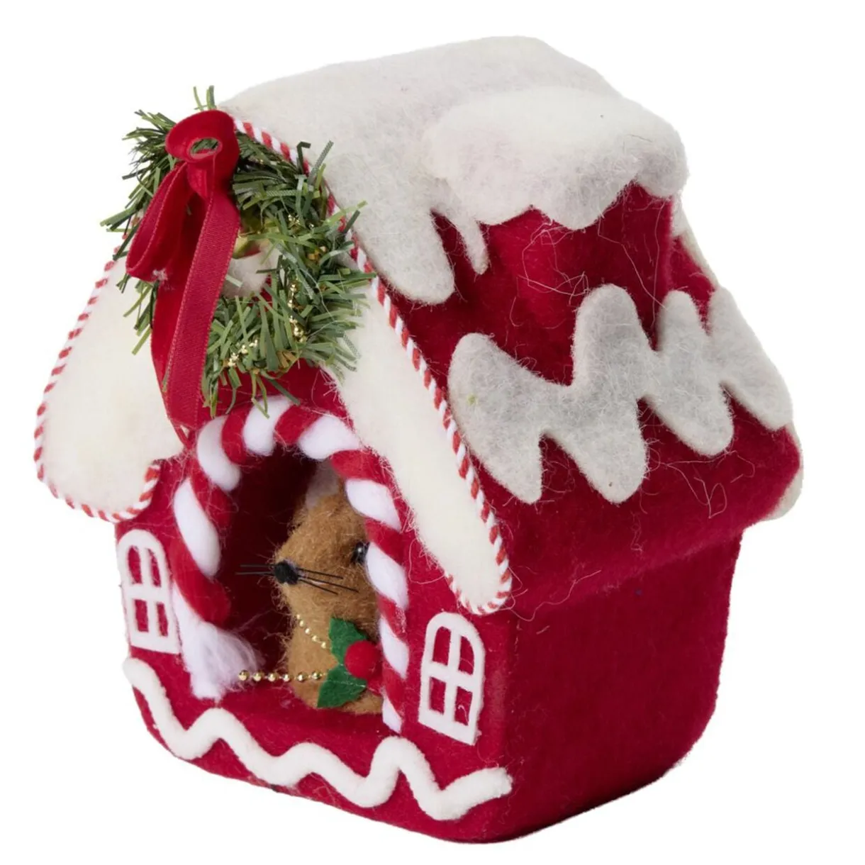 Maison de Noël décorative en feutrine H16cm (2 modèles) < Gifi Online
