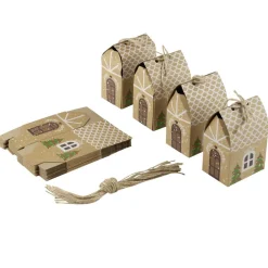 Maison de Noël en papier 24 pièces pour calendrier de l'avent 7x5xH10,7cm < Gifi Hot