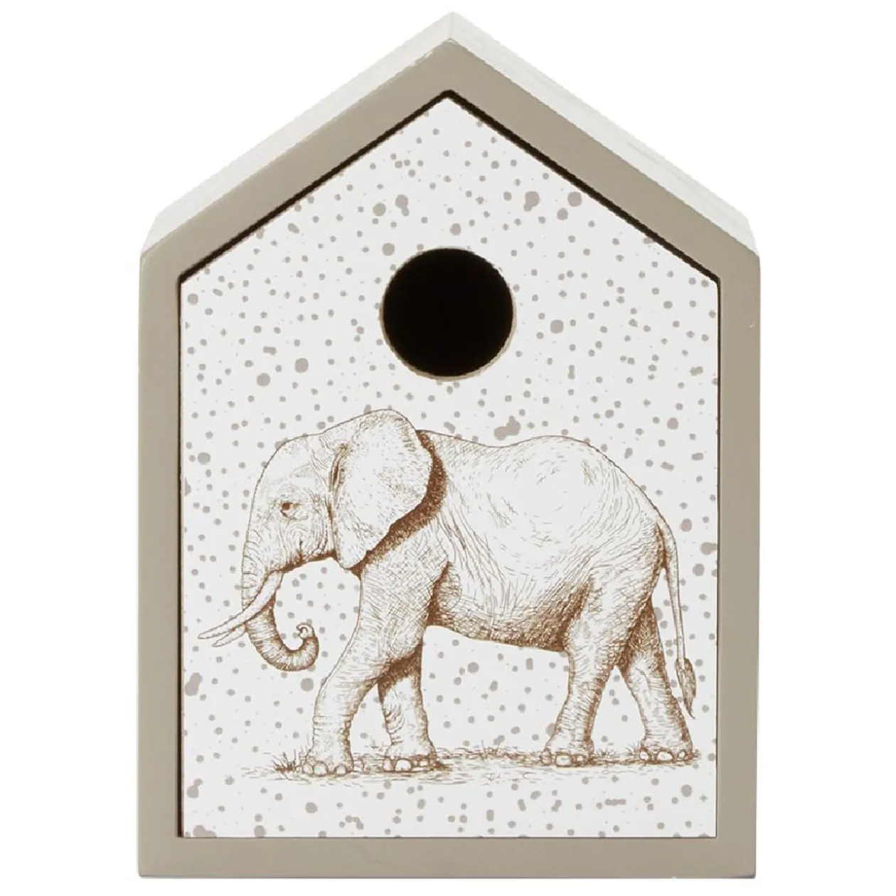 Maisonnette mini meuble rangement motif éléphant jungle ou géométrique