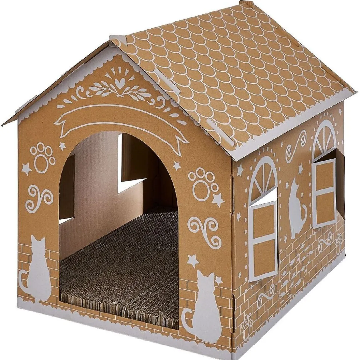 Maison pour chat à décorer avec grattoir intégré