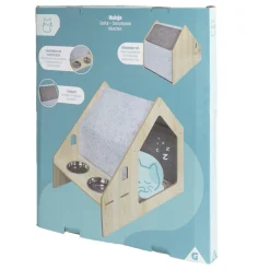 Maison pour chat niche 2 gamelles et 1 griffoir < Gifi Outlet