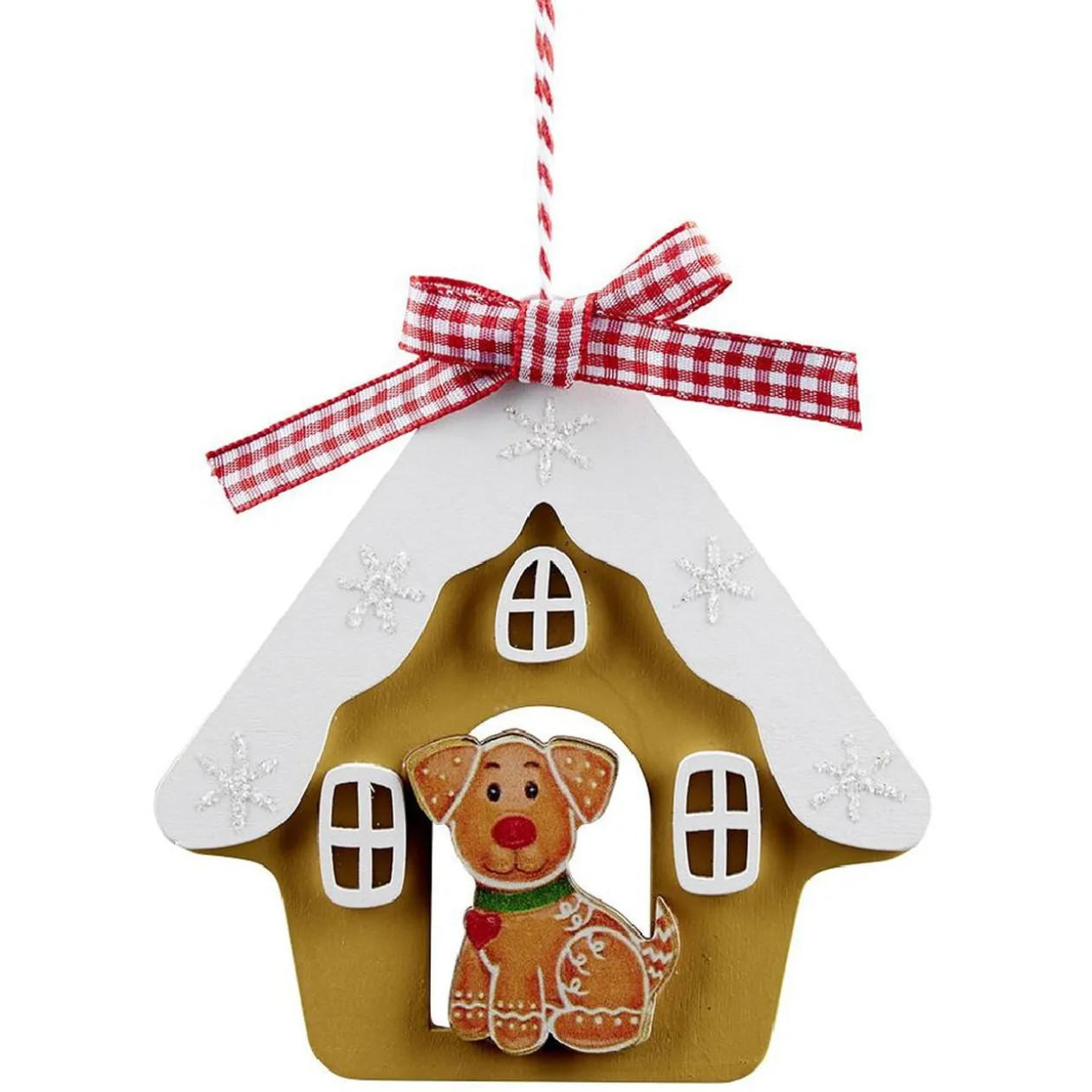 Maison à suspendre en bois déco chien ou chat 11x11cm