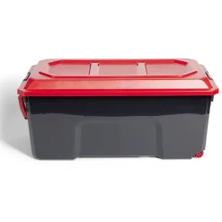 Malle rangement 75L plastique noir