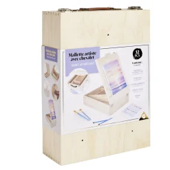 Mallette artiste chevalet en bois avec accessoires peinture < Gifi Sale