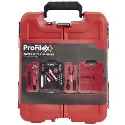 Mallette à outils 57 pièces Profilex rouge et noire < Gifi New