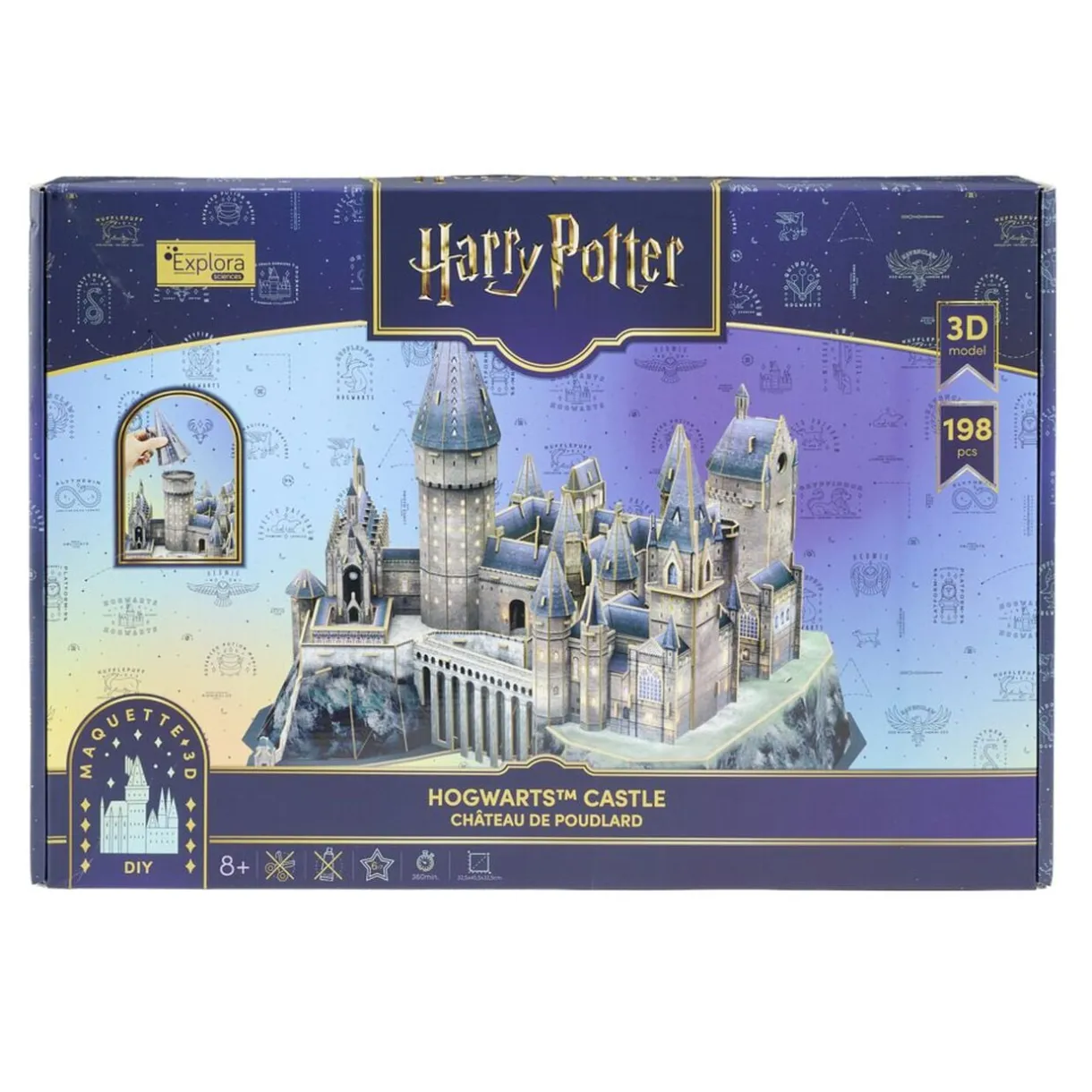 Maquette puzzle 3D château Poudlard Harry Potter 198 pièces gris < Gifi Outlet