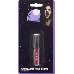 Maquillage Halloween peinture dents tube couleur (2 modèles rouge ou noir)