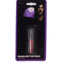 Maquillage Halloween peinture dents tube couleur (2 modèles rouge ou noir)