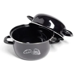 Marmite à moules avec couvercle Ø20,5cm acier noir < Gifi Online