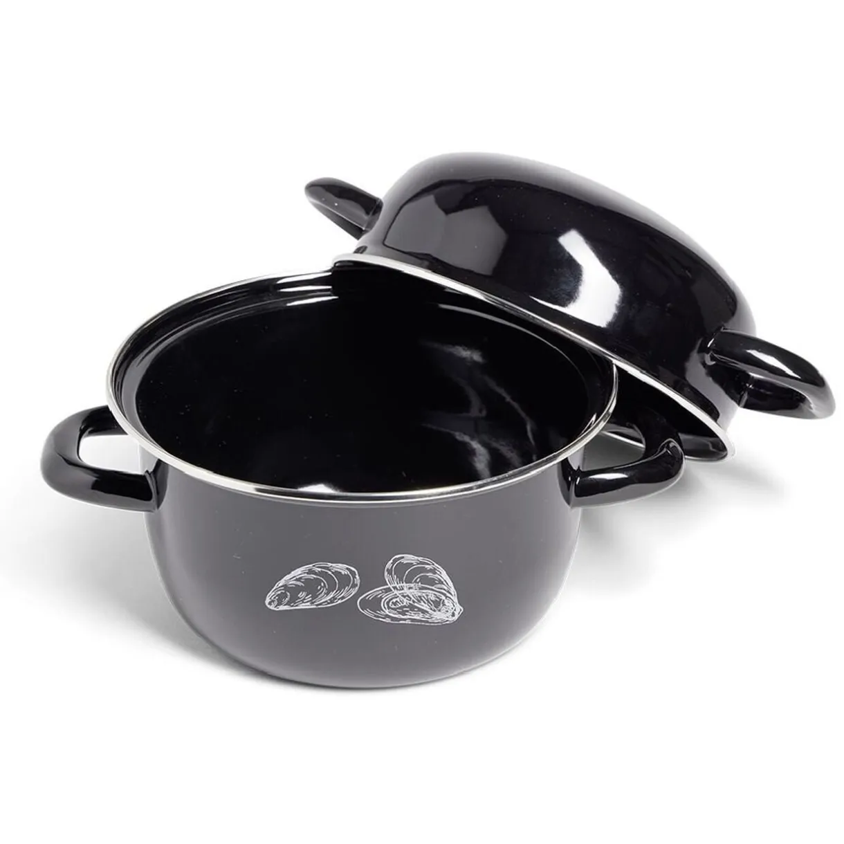 Marmite à moules avec couvercle Ø20,5cm acier noir < Gifi Online