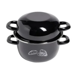Marmite à moules avec couvercle Ø20,5cm acier noir < Gifi Online