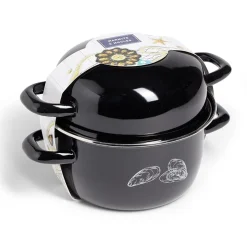 Marmite à moules avec couvercle Ø20,5cm acier noir < Gifi Online