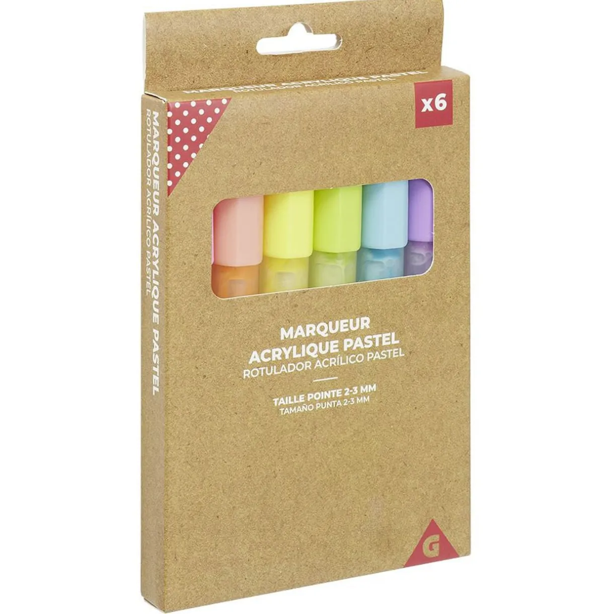 Marqueur acrylique pastel pointe moyenne 2-3mm x6 < Gifi Discount