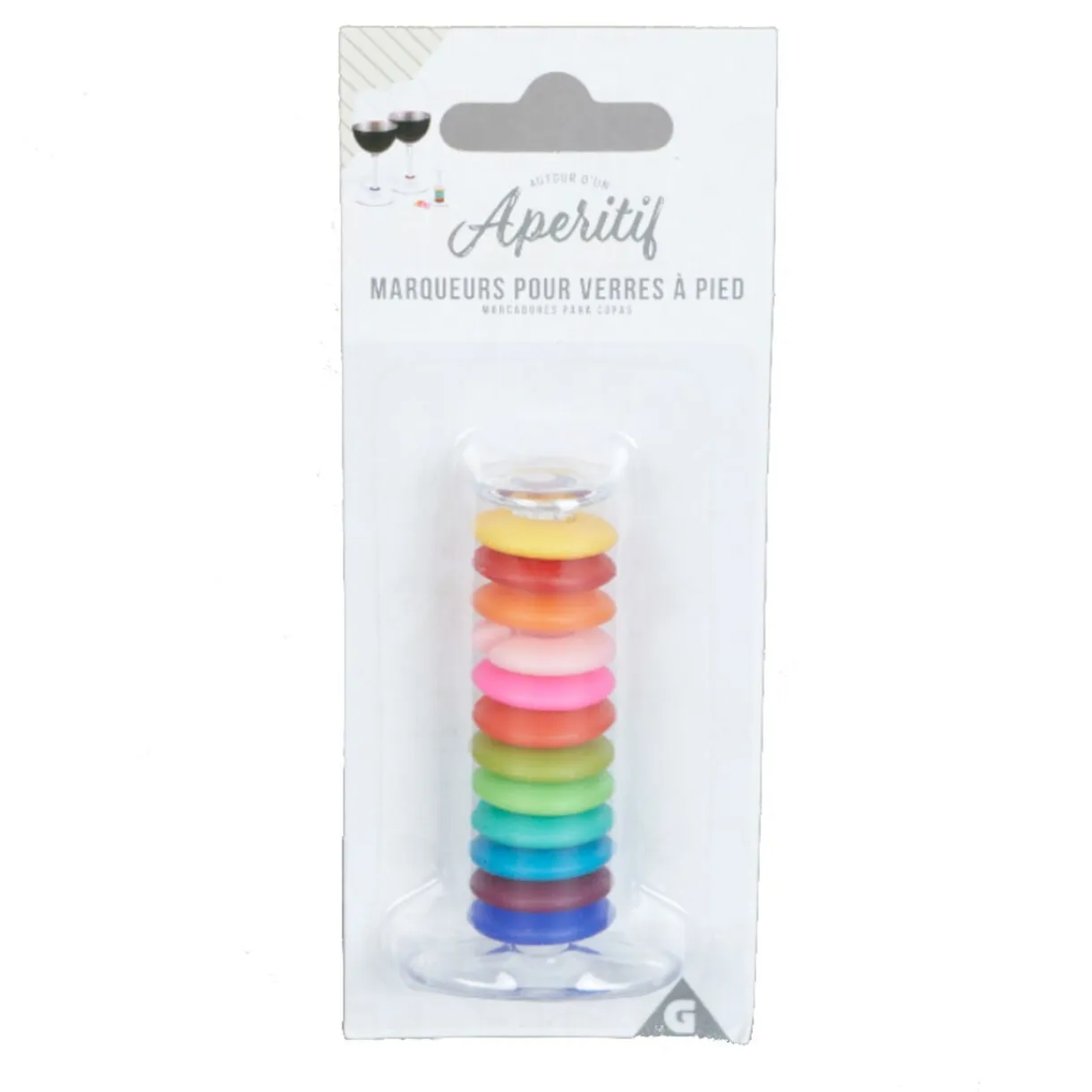 Marqueur multicolore rond pour verre à pied x12 < Gifi New
