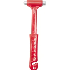 Marteau voiture brise-vitre métal et plastique rouge L15,5cm