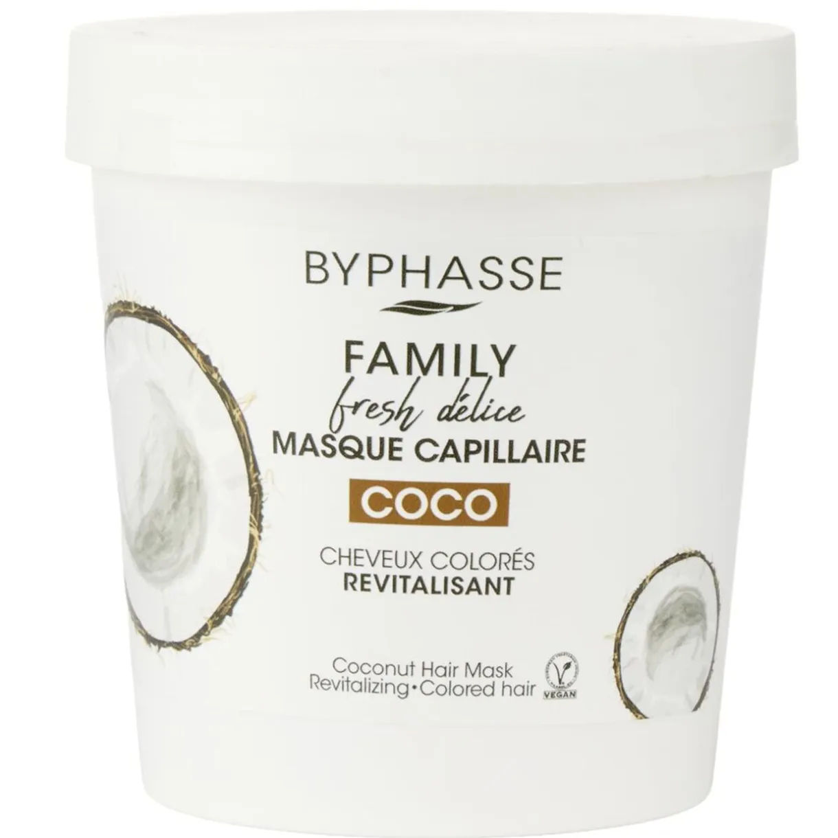Masque cheveux colorés Byphasse revitalisant senteur coco 250ml < Gifi Online