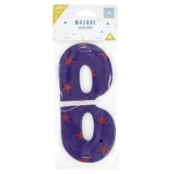 Masque de fête bleu motifs étoiles roses x8 < Gifi