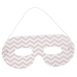 Masque de fête motif zig zag blanc et rose en carton x 8 < Gifi Online