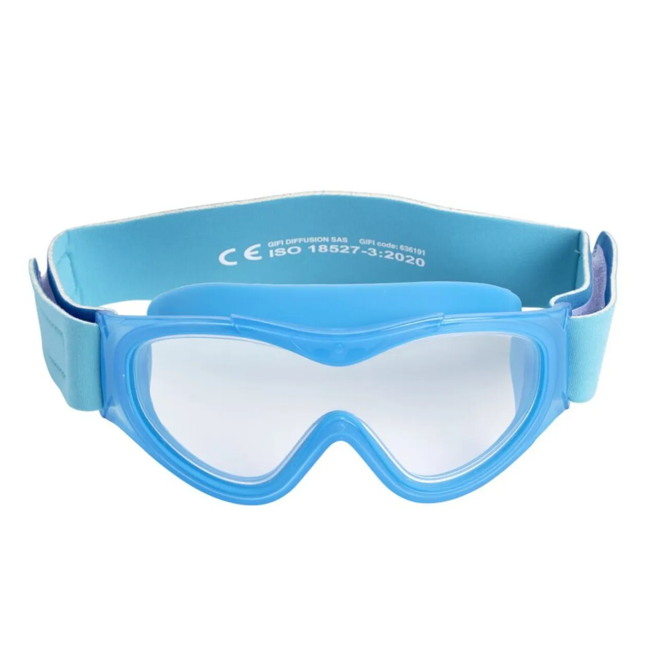 Masque de natation bébé plastique bleu 15x7xH4cm