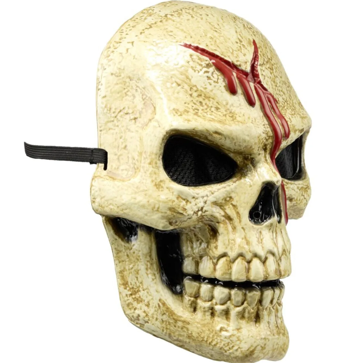 Masque Halloween tête de mort coulée de sang lumineux 24x17xH17,5cm
