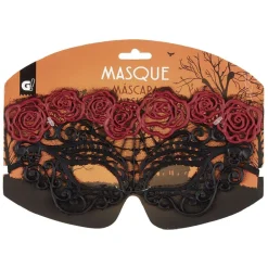 Masque loup vénitien adulte dentelle noir et rouge < Gifi New