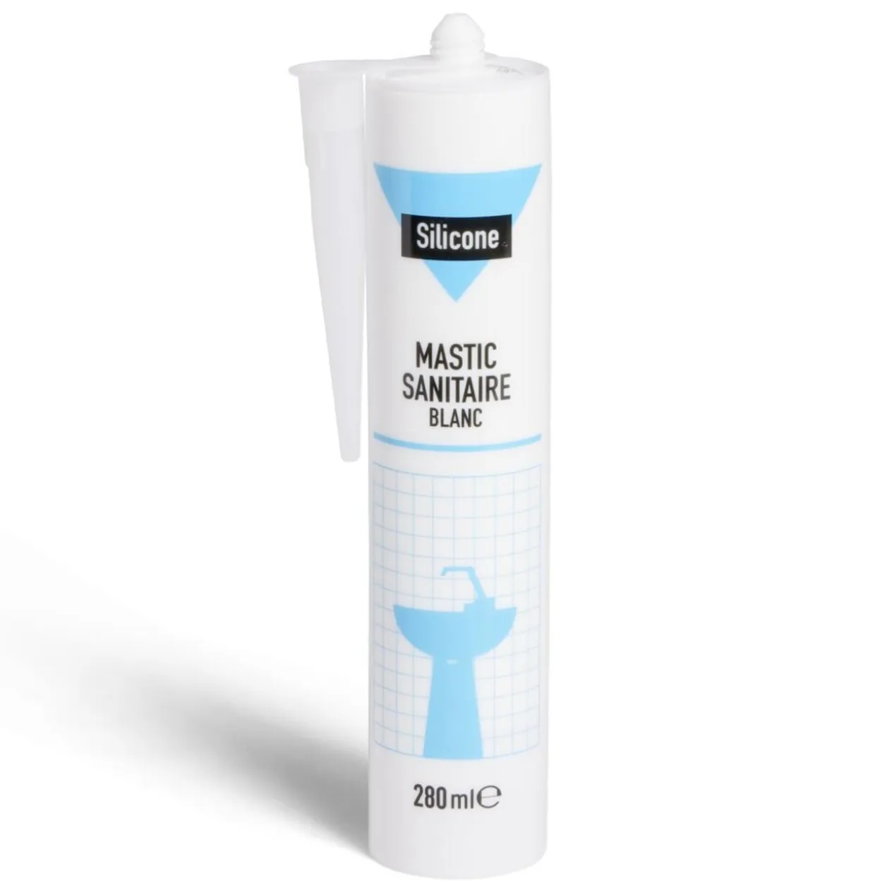 Mastic pour sanitaire silicone blanc 280ml