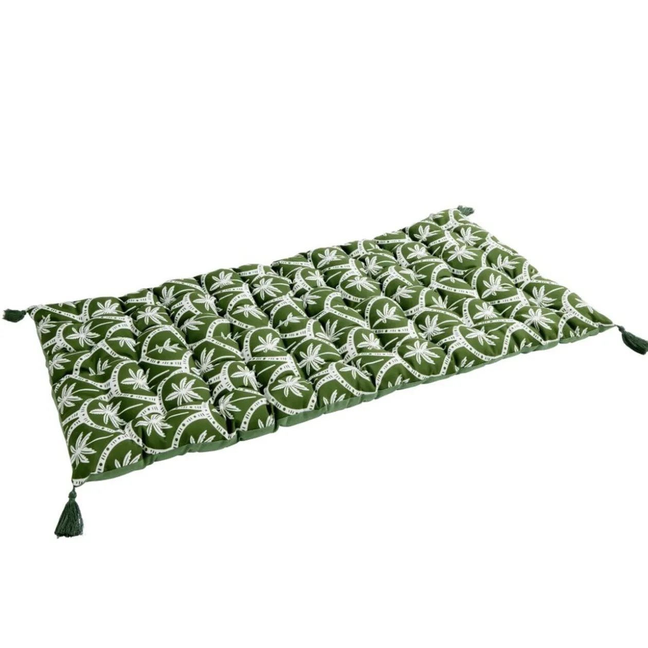 Matelas de sol Baya motif palmier vert et blanc 60x120cm