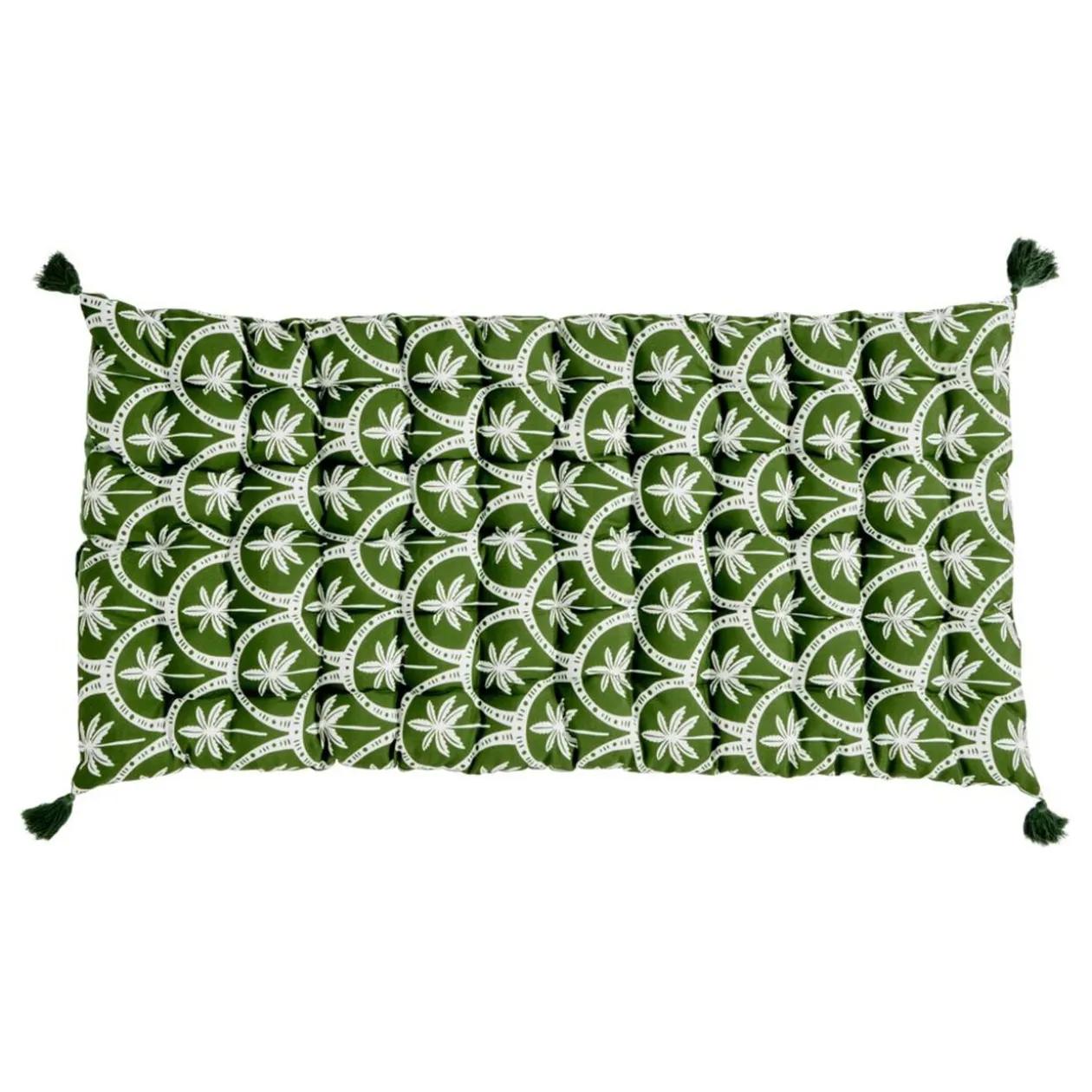 Matelas de sol Baya motif palmier vert et blanc 60x120cm