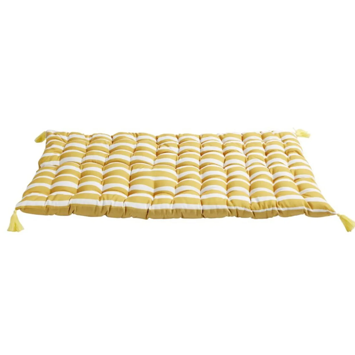 Matelas de sol Baya rayures bayadères jaunes et blanches 60x120cm < Gifi New