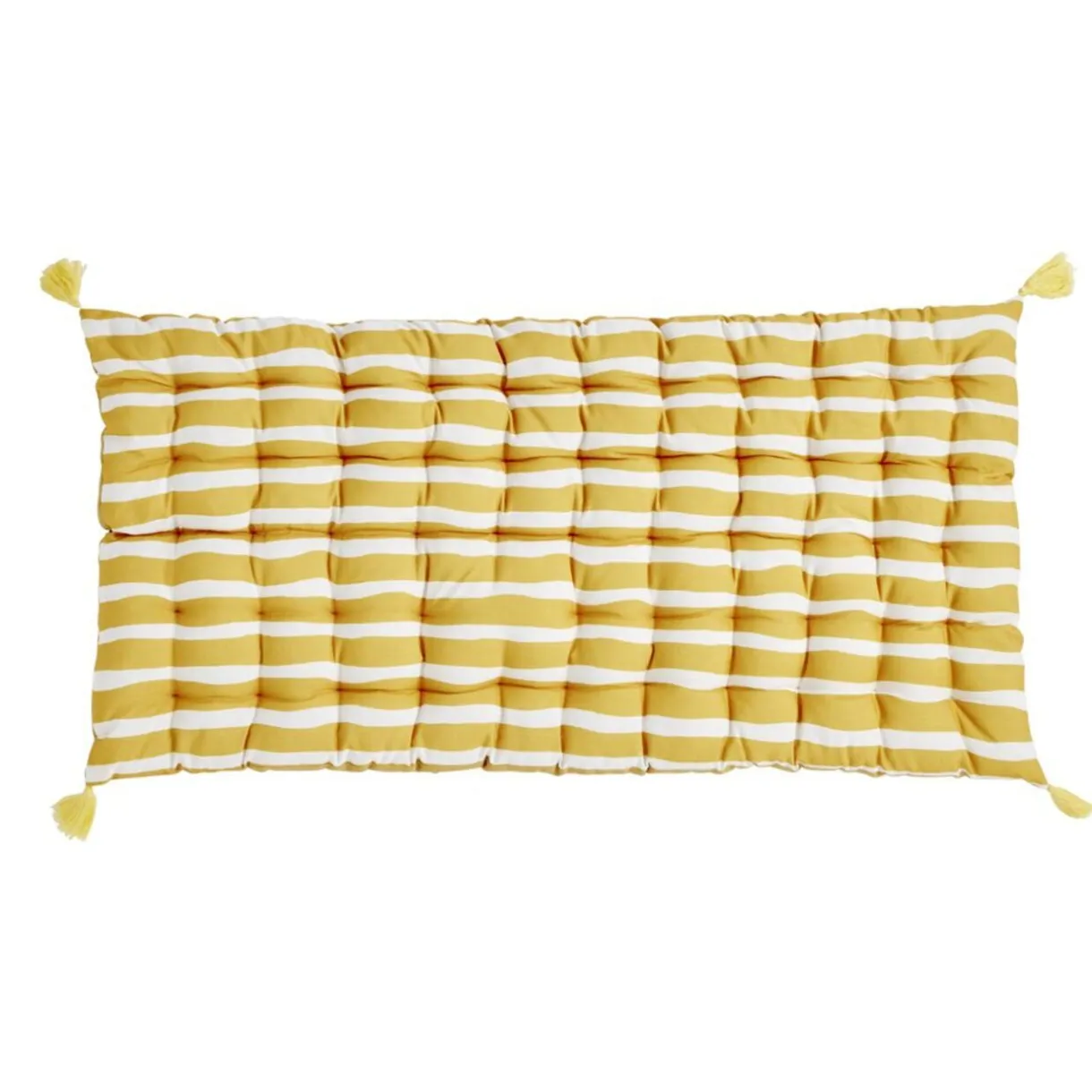 Matelas de sol Baya rayures bayadères jaunes et blanches 60x120cm < Gifi New