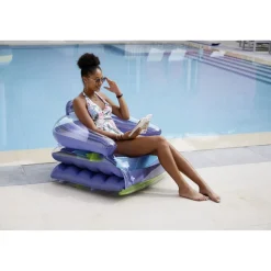 Matelas gonflable 3en1 Funky violet et vert L170x80cm < Gifi Outlet