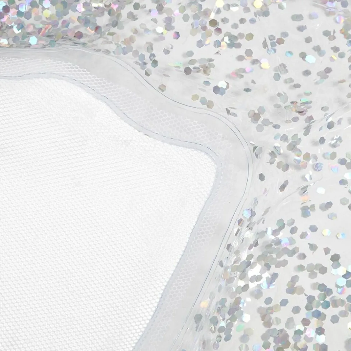Matelas gonflable transparent à paillettes 96x178xép10cm < Gifi Discount