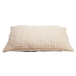 Matelas pour chien coton quadrillage orange et blanc Taille S 65x45xÉp8cm