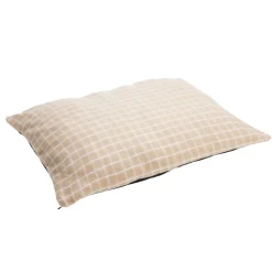 Matelas pour chien coton quadrillage orange et blanc Taille S 65x45xÉp8cm