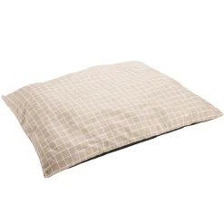Matelas pour chien coton quadrillage orange et blanc Taille L 90x70xÉp8cm