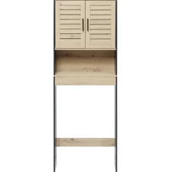 Meuble contour de WC naturel et noir 58,5x19xH160 cm - Richmond < Gifi New