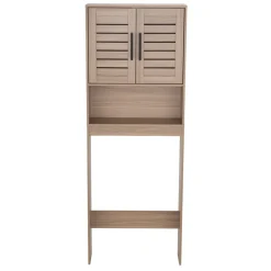 Meuble contour WC en bois 1 niche 2 portes Léon 58,5x19xH160cm < Gifi Discount