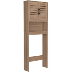 Meuble contour WC en bois 1 niche 2 portes Léon 58,5x19xH160cm < Gifi Discount