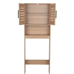 Meuble contour WC en bois 1 niche 2 portes Léon 58,5x19xH160cm < Gifi Discount