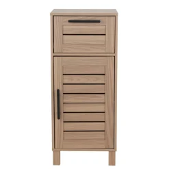 Meuble de rangement bas en bois 1 porte 1 tiroir Léon 34x30xH80cm < Gifi Outlet